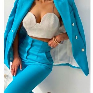 Zara pearl white beaded crop top bralette S